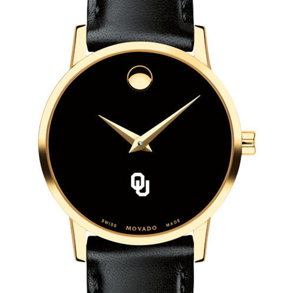 Oklahoma Women&#39;s Movado Gold Museum Classic Leather Shot #1