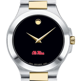 Ole Miss Men&#39;s Movado Collection Two-Tone Watch with Black Dial Shot #1