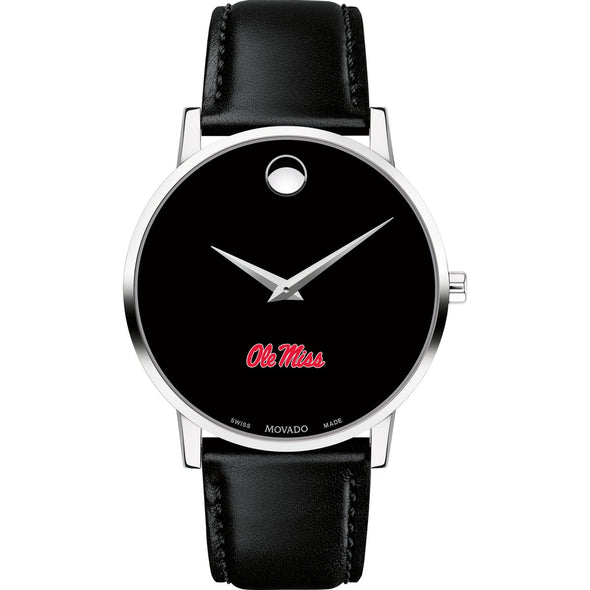 Ole Miss Men&#39;s Movado Museum with Leather Strap Shot #2