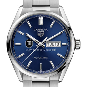 Ole Miss Men&#39;s TAG Heuer Carrera with Blue Dial &amp; Day-Date Window Shot #1