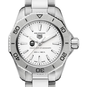 Ole Miss Women&#39;s TAG Heuer Steel Aquaracer with Silver Dial Shot #1