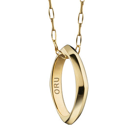 Oral Roberts Monica Rich Kosann Poesy Ring Necklace in Gold Shot #1