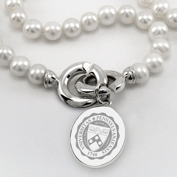 Penn Pearl Necklace with Sterling Silver Charm Shot #2