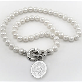 Rice University Pearl Necklace with Sterling Silver Charm Shot #1