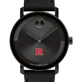 Rutgers University Men&#39;s Movado BOLD with Black Leather Strap Shot #1