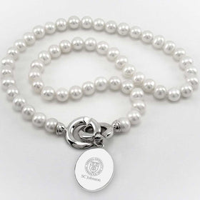 SC Johnson College Pearl Necklace with Sterling Silver Charm Shot #1