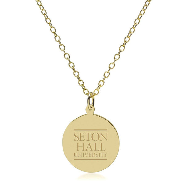 Seton Hall 18K Gold Pendant &amp; Chain Shot #1