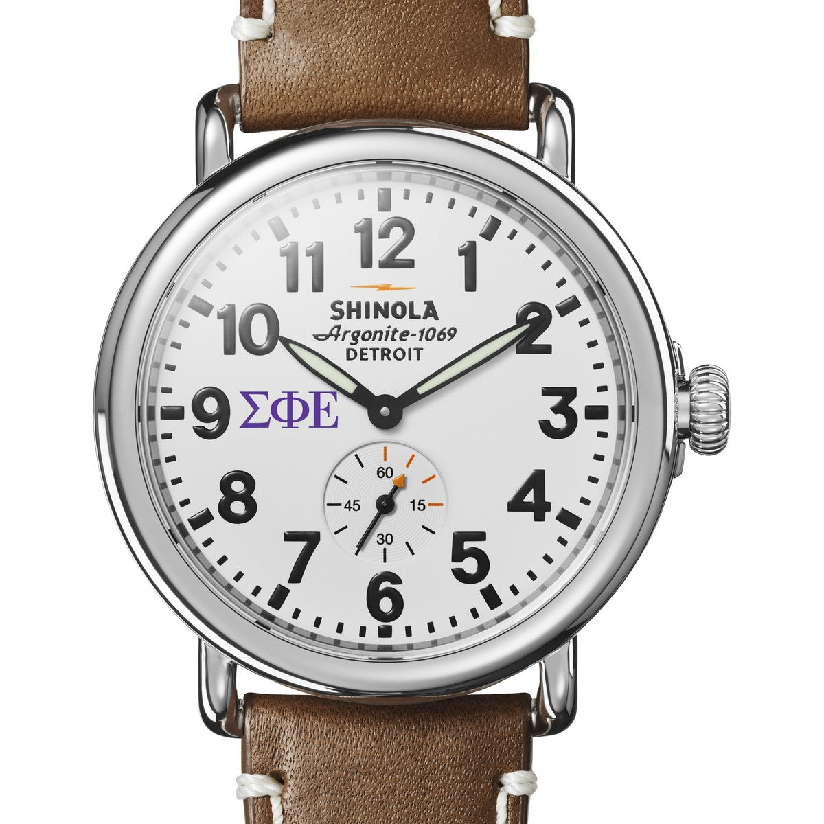 Sigma Phi Epsilon Shinola Watch, The Runwell 41 mm White Dial | M