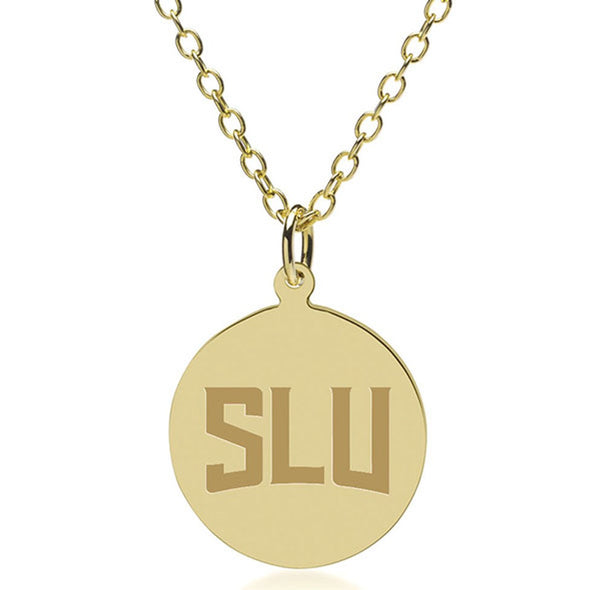 SLU 14K Gold Pendant &amp; Chain Shot #1