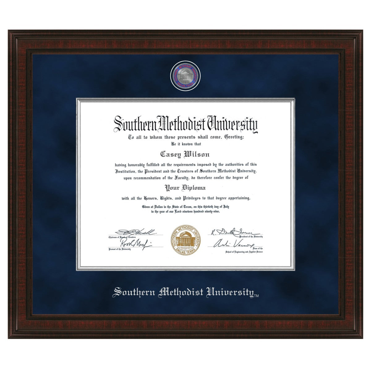 SMU Masters/Ph.D. Diploma Frame - Excelsior Grad Gift