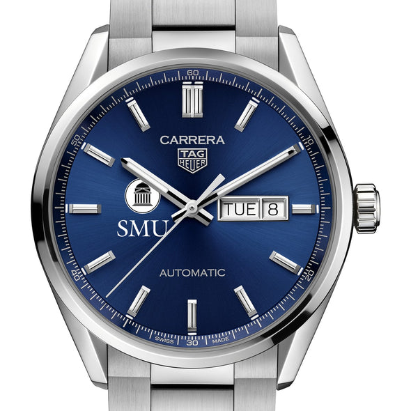 SMU Men&#39;s TAG Heuer Carrera with Blue Dial &amp; Day-Date Window Shot #1