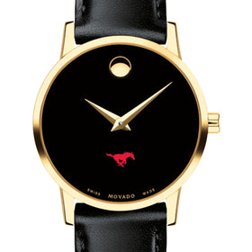 SMU Women&#39;s Movado Gold Museum Classic Leather Shot #1