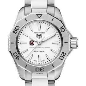 South Carolina Gamecocks Women&#39;s TAG Heuer Steel Aquaracer with Silver Dial Shot #1