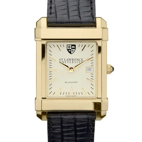 St. Lawrence Men&#39;s Gold Quad with Leather Strap Shot #1