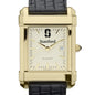 Stanford Men's Gold Quad with Leather Strap Shot #1