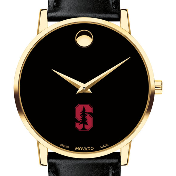 Stanford Men&#39;s Movado Gold Museum Classic Leather Shot #1