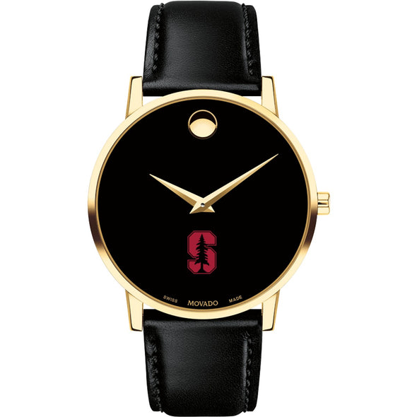 Stanford Men&#39;s Movado Gold Museum Classic Leather Shot #2