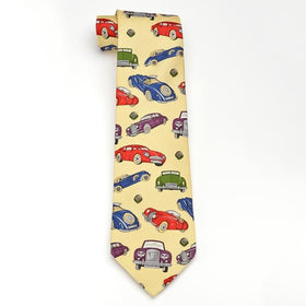 Stanford Silk Cars Tie in Yellow by M.LaHart Shot #1