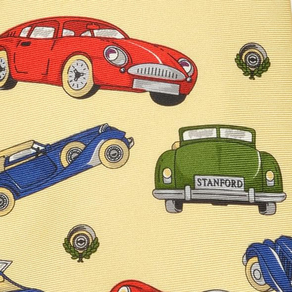 Stanford Silk Cars Tie in Yellow by M.LaHart Shot #2