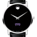 TCU Men's Movado Museum with Leather Strap