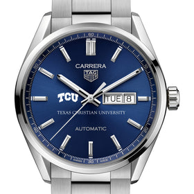 TCU Men&#39;s TAG Heuer Carrera with Blue Dial &amp; Day-Date Window Shot #1