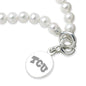 TCU Pearl Bracelet with Sterling Charm Shot #2