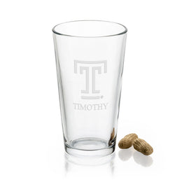Temple University 16 oz Pint Glass- Set of 2 Shot #1