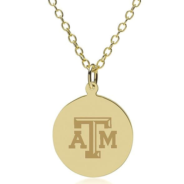 Texas A&amp;M 14K Gold Pendant &amp; Chain Shot #1