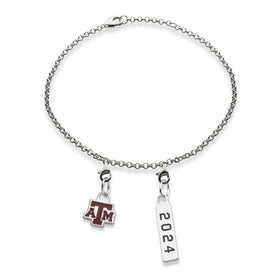 Texas A&amp;M 2024 Sterling Silver Anklet Shot #1