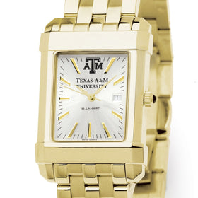 Texas A&amp;M Men&#39;s Gold Watch with 2-Tone Dial &amp; Bracelet at M.LaHart &amp; Co. Shot #1