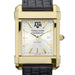 Texas A&M Men's Gold Watch with 2-Tone Dial & Leather Strap at M.LaHart & Co.