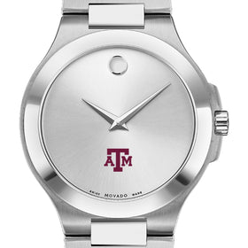 Texas A&amp;M Men&#39;s Movado Collection Stainless Steel Watch with Silver Dial Shot #1