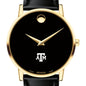 Texas A&M Men's Movado Gold Museum Classic Leather Shot #1