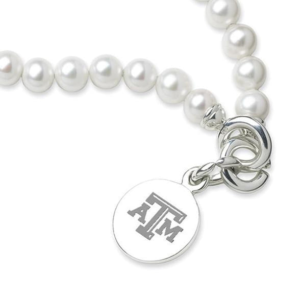 Texas A&amp;M Pearl Bracelet with Sterling Silver Charm Shot #2