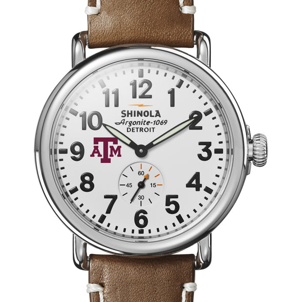 Texas A&amp;M Shinola Watch, The Runwell 41mm White Dial Shot #1