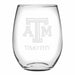 Texas A&M Stemless Wine Glasses Made in the USA - Set of 4