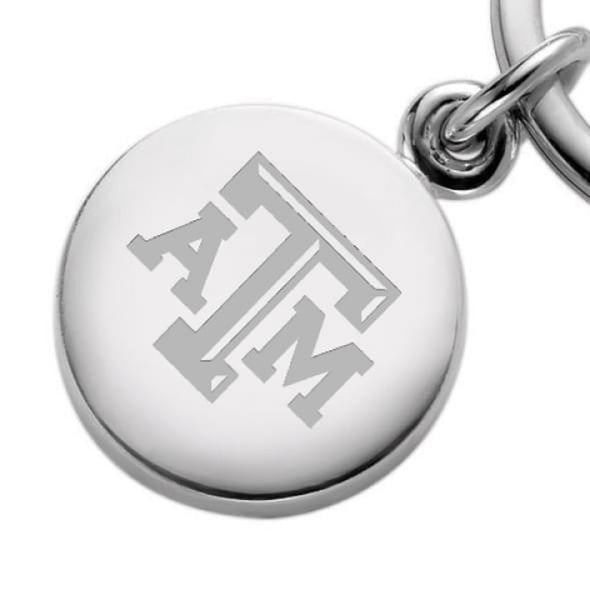 Texas A&amp;M Sterling Silver Insignia Key Ring Shot #2
