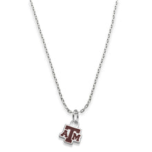 Texas A&M Sterling Silver Necklace with Enamel Charm Shot #1