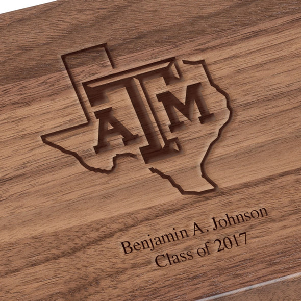 Texas A&amp;M University Solid Walnut Desk Box Shot #3