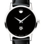 Texas A&M Women's Movado Museum with Leather Strap Shot #1
