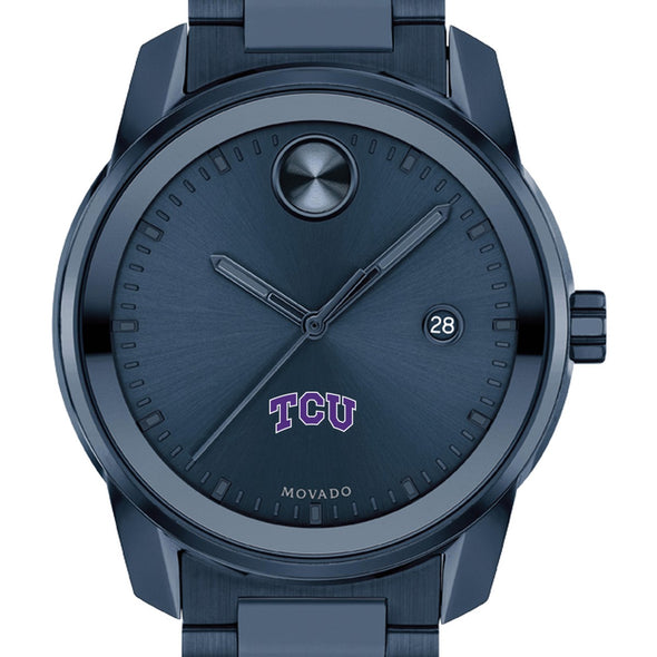 Texas Christian University Men&#39;s Movado BOLD Blue Ion with Date Window Shot #1