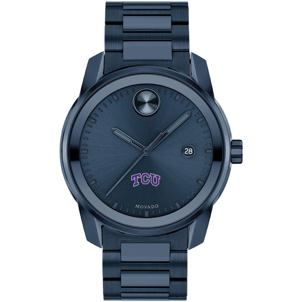 Texas Christian University Men&#39;s Movado BOLD Blue Ion with Date Window Shot #2