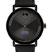 Texas Christian University Men's Movado BOLD with Black Leather Strap