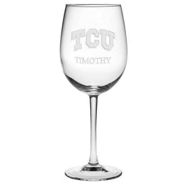 Texas Christian University Red Wine Glasses - Set of 2 - Made in the USA Shot #2