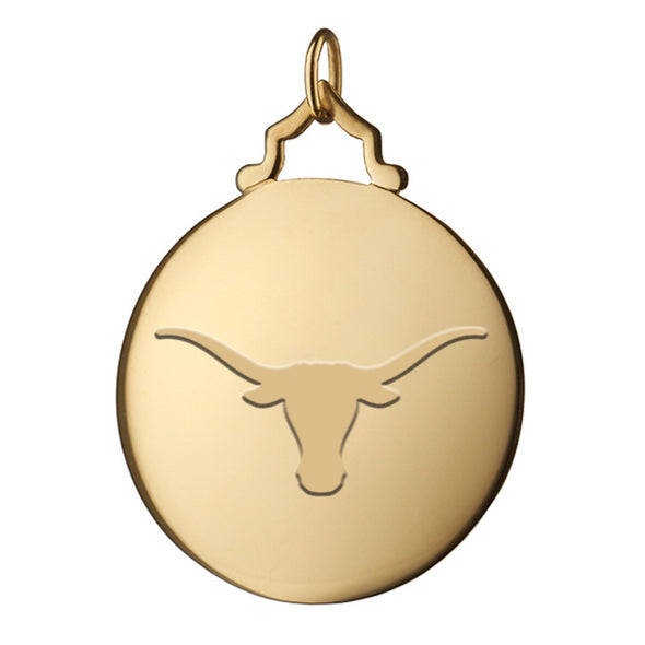 Texas Longhorns Monica Rich Kosann Round Charm in Gold with Stone Shot #2