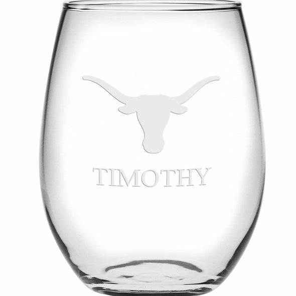 Texas Longhorns Stemless Wine Glasses Made in the USA - Set of 2 Shot #2