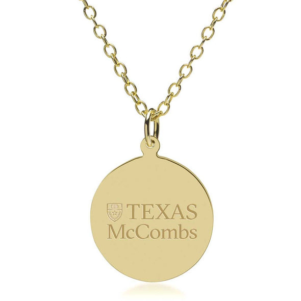 Texas McCombs 18K Gold Pendant &amp; Chain Shot #1