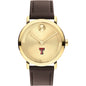 Texas Tech Men's Movado BOLD Gold with Chocolate Leather Strap Shot #2