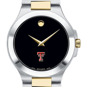 Texas Tech Men&#39;s Movado Collection Two-Tone Watch with Black Dial Shot #1