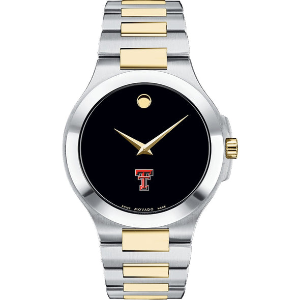 Texas Tech Men&#39;s Movado Collection Two-Tone Watch with Black Dial Shot #2